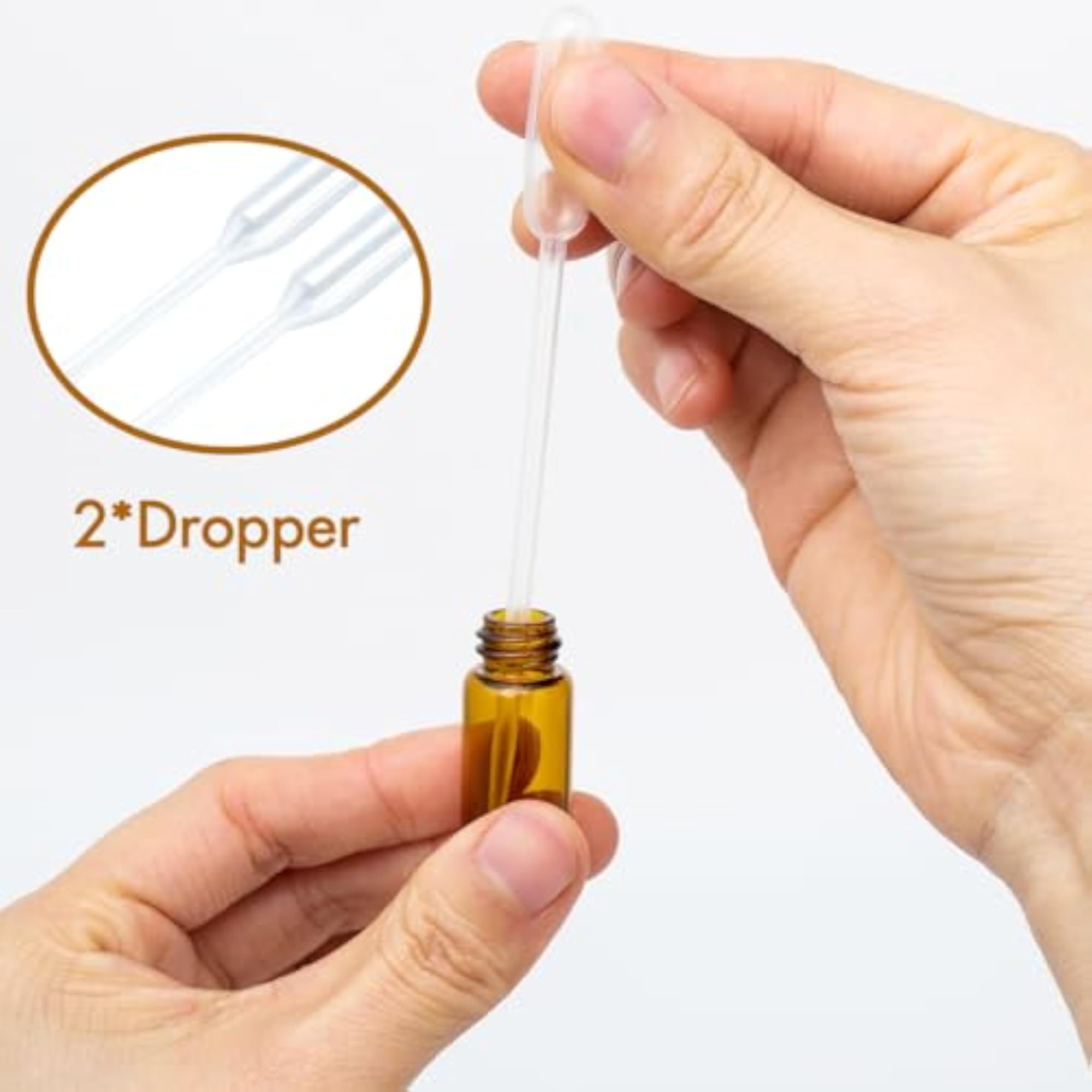 3-24Pcs-Bw: 3Ml Roller Bottles 24Pack Amber Glass